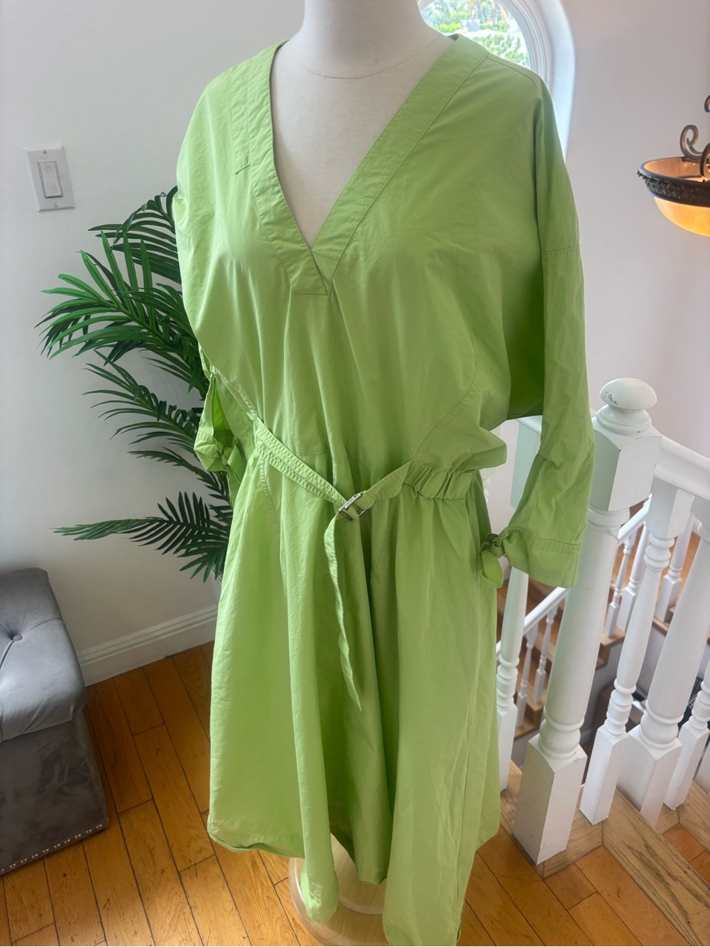 3.1 Phillip Lim Poplin V Neck Midi Dress, Size: 14 - Picture 8 of 13